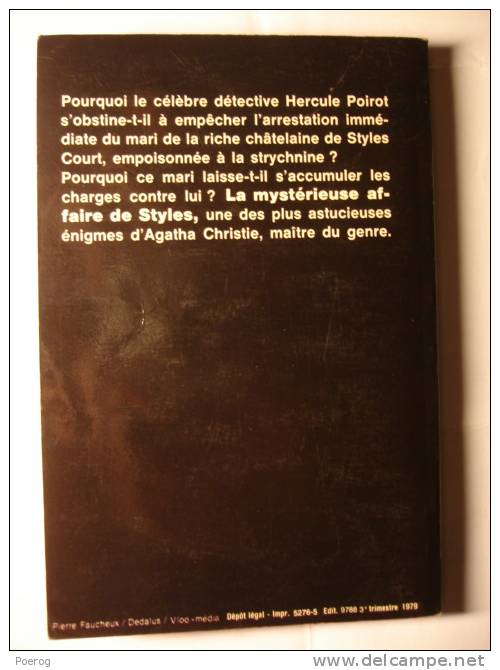 AGATHA CHRISTIE - LA MYSTERIEUSE AFFAIRE DE STYLES - LE LIVRE DE POCHE POLICIER N°4905 - 1979 - TBE - Agatha Christie