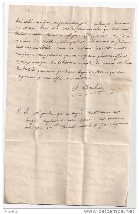 FRANCE -PLI DU 10 JANVIER 1825 EN PORT DU ,TAXE MANUSCRITE DE 6 DECIMES , POUR MACON . - 1801-1848: Précurseurs XIX