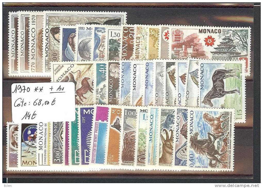 MONACO  Année Complète 1970 + Avions  **  ( SANS Charnière )    Cote: 68.50 € - Komplette Jahrgänge