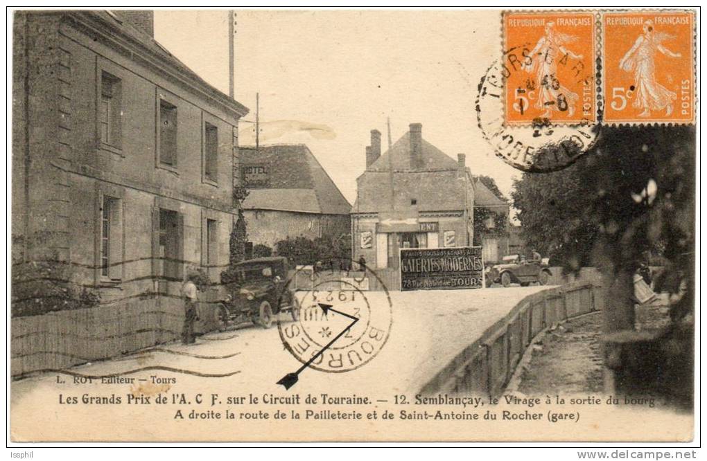 Les Grands Prix De L'A. C. F. Sur Le Circuit De Touraine - Semblançay Le Virage à La Sortie Du Bourg - Semblançay