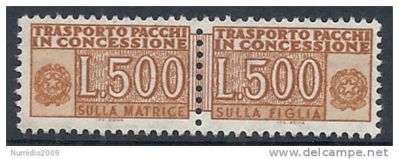 1955-81 ITALIA PACCHI IN CONCESSIONE 500 LIRE MNH ** - RR10390-6 - Pacchi In Concessione