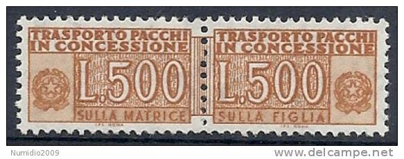 1955-81 ITALIA PACCHI IN CONCESSIONE 500 LIRE MNH ** - RR10392-3 - Pacchi In Concessione