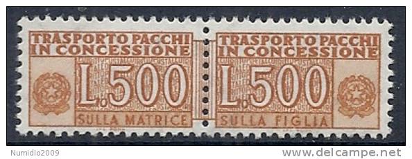 1955-81 ITALIA PACCHI IN CONCESSIONE 500 LIRE MNH ** - RR10393-5 - Pacchi In Concessione