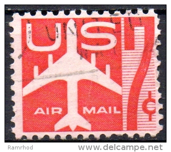 USA 1958 Air. - Silhouette Of Jet Airliner - 7c Red FU - 2a. 1941-1960 Usados