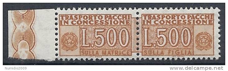 1955-81 ITALIA PACCHI IN CONCESSIONE 500 LIRE MNH ** - RR10396-5 - Pacchi In Concessione