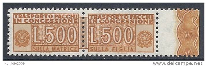 1955-81 ITALIA PACCHI IN CONCESSIONE 500 LIRE MNH ** - RR10396-7 - Colis-concession