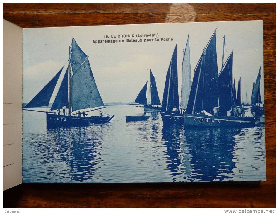 CARNET DE 20 CPA : LE CROISIC MOULIN DE PEN-AVEL PLAGE DE PORT-LIN GROTTES SABLE-MENU MARAIS SALANTS BATEAUX DE PECHE 44 - Le Croisic