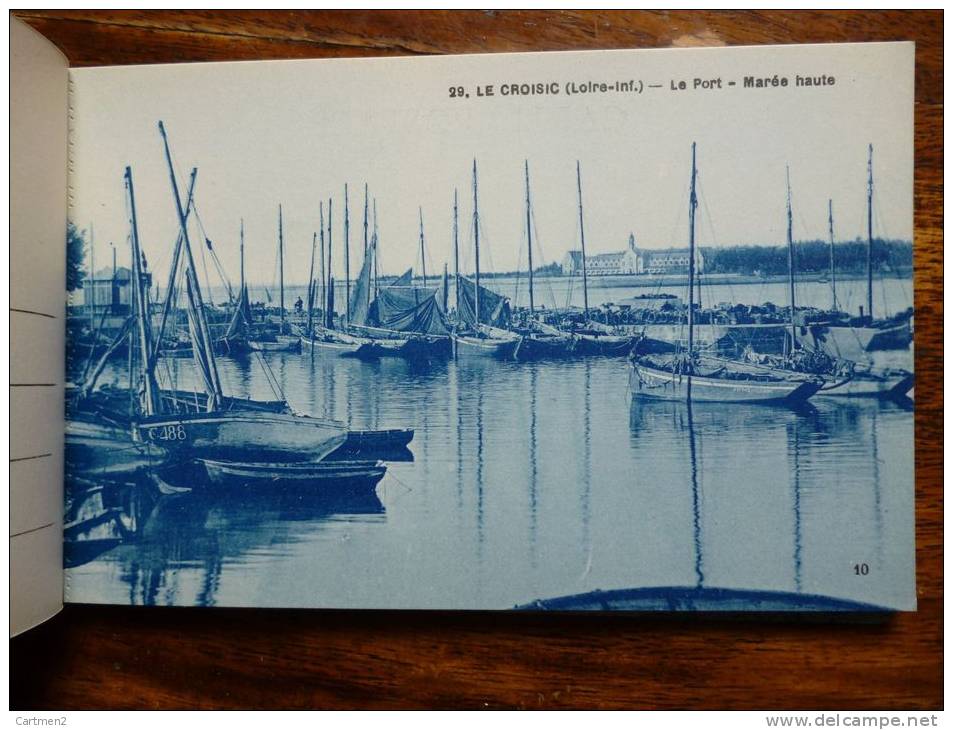 CARNET DE 20 CPA : LE CROISIC MOULIN DE PEN-AVEL PLAGE DE PORT-LIN GROTTES SABLE-MENU MARAIS SALANTS BATEAUX DE PECHE 44