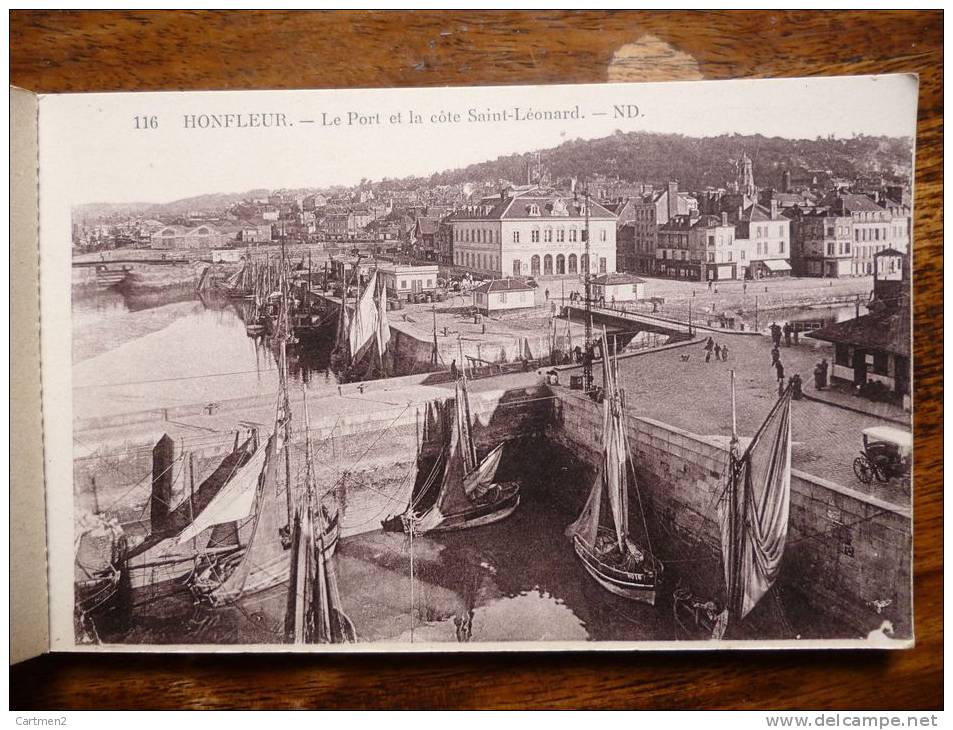 CARNET DE 11 CPA : HONFLEUR RUE GAMBETTA MONT-JOLI LA JETEE LE QUAI MARCHE BARQUES DE PECHE - Honfleur