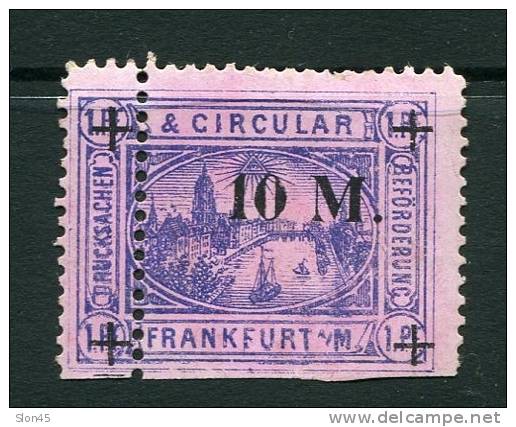 Germany  1887 Mi 9 Private Franfurt/Main Unused ERRPR Misperf, Missing Per On The Bottom Overprint - Fehldrucke