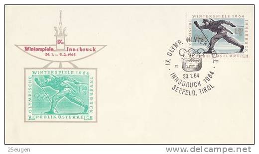 AUSTRIA 1964 SPECIAL COVER WITH POSTMARK - Invierno 1964: Innsbruck