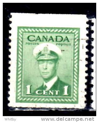 Canada 1942 1 Cent  King George VI War Coil Issue  #249cs  Single From 249c - Oblitérés