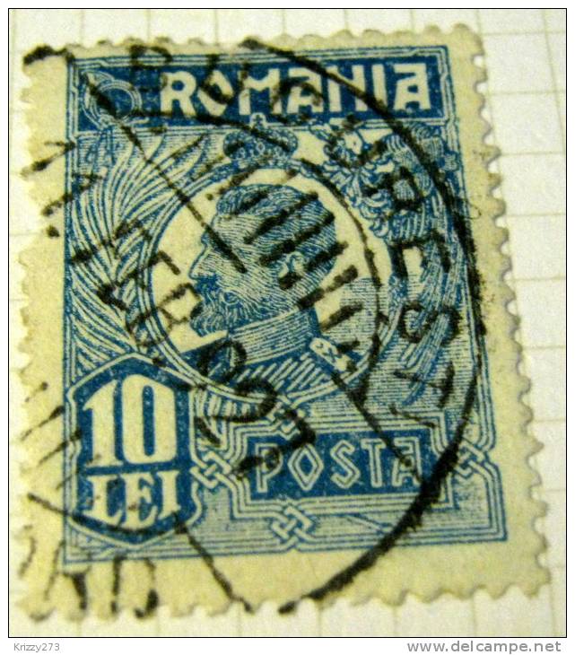 Romania 1922 King Ferdinand 10L - Used - Usado