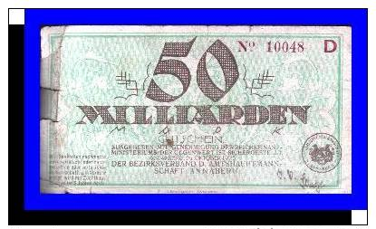 Städte Großgeldscheine - Banknoten Während Der Inflationszeit V. 1923  50 Milliarden Mark-  "GUTSCHEIN" (0111) - 50 Miljard Mark