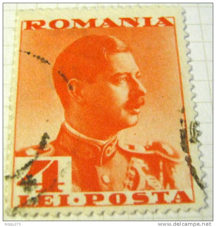 Romania 1934 King Charles II 4L - Used - Usado