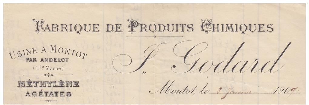 - MONTOT - Fabrique De Produits Chimiques GODARD - 1909 - Gare à Montot - Other & Unclassified