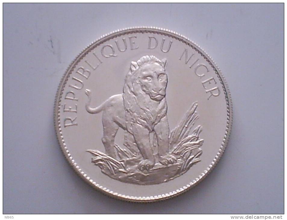 NIGER -   ANNO 1968 - 10 FRANCHI LEONE PROOF  ARGENTO SILVER - Niger