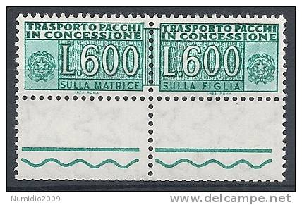 1955-81 ITALIA PACCHI IN CONCESSIONE 600 LIRE MNH ** - RR10402 - Pacchi In Concessione