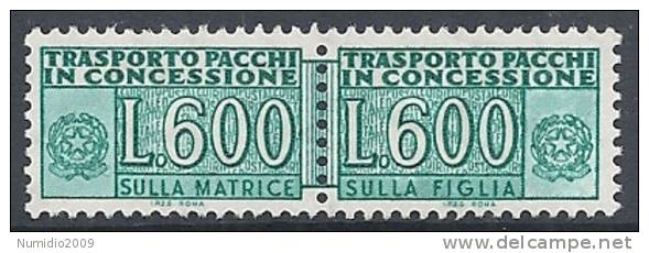 1955-81 ITALIA PACCHI IN CONCESSIONE 600 LIRE MNH ** - RR10402-4 - Colis-concession