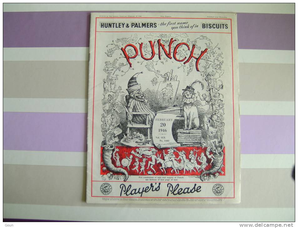 Punch 1946  Couverture Biscuits Huntley & Palmers 30 Pages - Andere & Zonder Classificatie