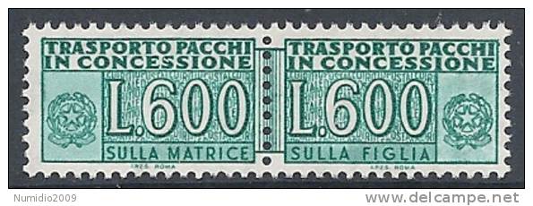 1955-81 ITALIA PACCHI IN CONCESSIONE 600 LIRE MNH ** - RR10402-7 - Pacchi In Concessione