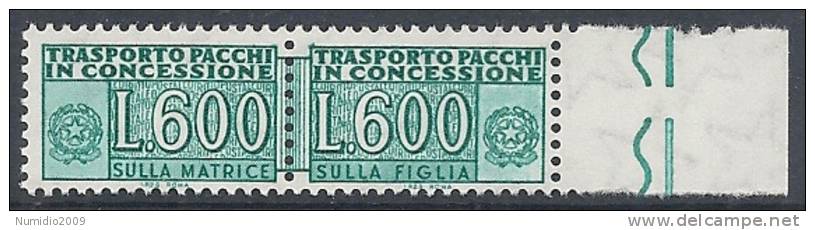 1955-81 ITALIA PACCHI IN CONCESSIONE 600 LIRE MNH ** - RR10403-2 - Pacchi In Concessione