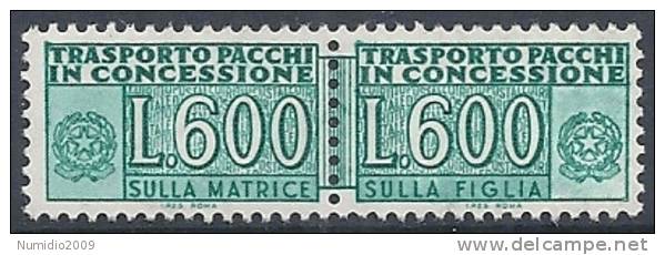 1955-81 ITALIA PACCHI IN CONCESSIONE 600 LIRE MNH ** - RR10403-3 - Pacchi In Concessione