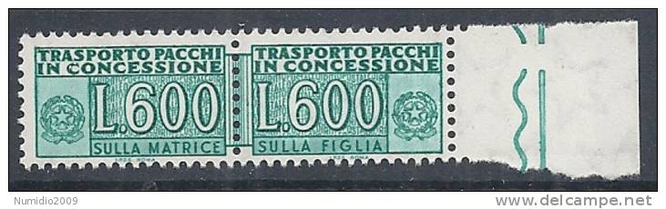 1955-81 ITALIA PACCHI IN CONCESSIONE 600 LIRE MNH ** - RR10403-6 - Colis-concession