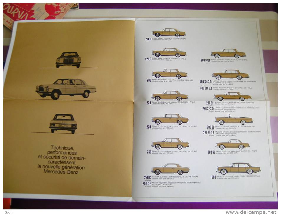 Publicité Voiture Oldtimer Mercedes-Benz 4 Pages A3 - Très Beau Document Commercial - Autres & Non Classés