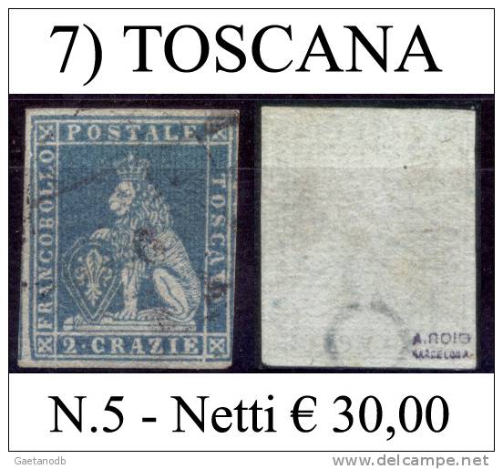 Toscana-007 - Emissione 1851 - Toscane