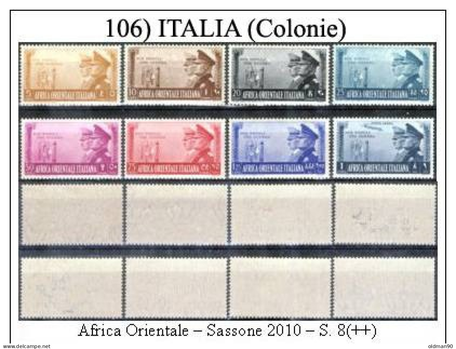 Italia-F00106 - Africa Orientale 1938: Sassone N. 34/40 + P.A. 21 (++) MNH - Privo Di Difetti Occulti - Africa Oriental Italiana