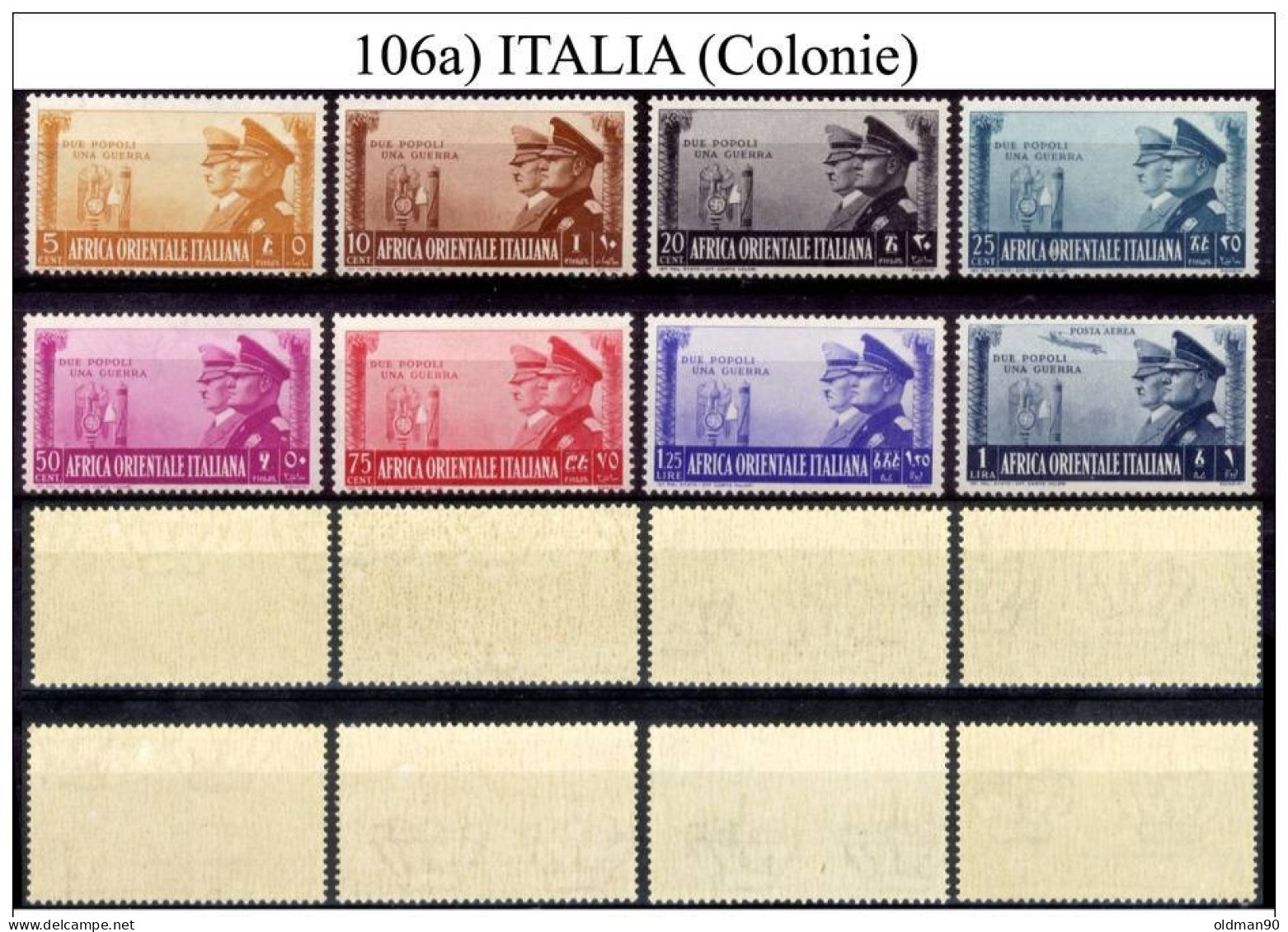 Italia-F00106a - Africa Orientale 1938: Sassone N. 34/40 + P.A. 21 (++) MNH - Privo Di Difetti Occulti - Italian Eastern Africa