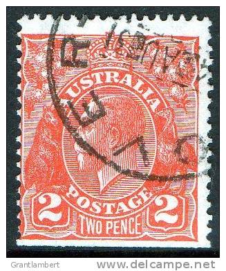 Australia 1926-1930 King George V Small Multi Wmk 2d Red Used - DOVER Tasmania - Imperf At Base - Oblitérés