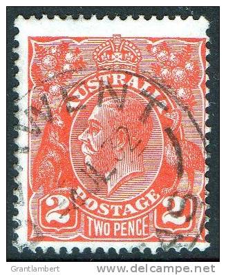 Australia 1926-1930 King George V Small Multi Wmk 2d Red Used - DERWENT Tasmania - Gebraucht