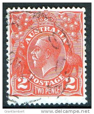 Australia 1926-1930 King George V Small Multi Wmk 2d Red Used - CRESSY Tasmania - Gebraucht