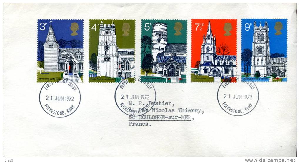 Folkestone FDC 1972 église Clocher - Unclassified