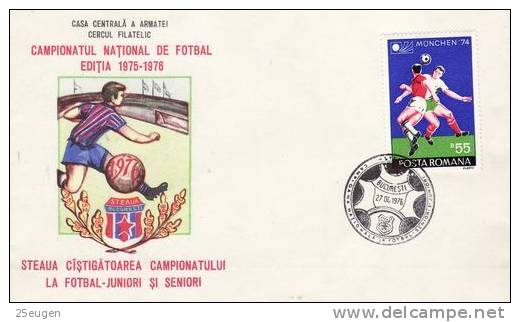 ROMANIA 1976 STEAUA CUCURESTI SPECIAL COVER WITH POSTMARK - Berühmte Teams