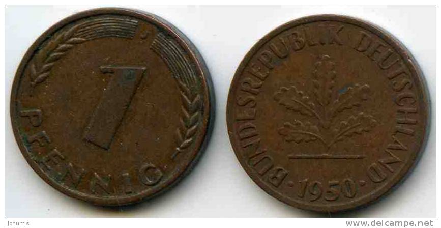 Allemagne Germany 1 Pfennig 1950 J J 380 KM 105 - 1 Pfennig