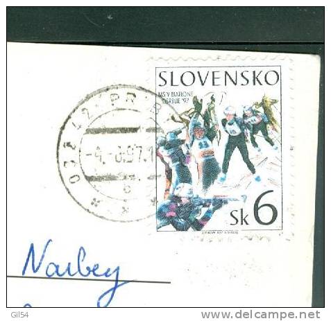 Timbre De Slovaquie De 1997 Au Dos D'une Carte De Bratislava Envoyé En France - Pb5101 - Brieven En Documenten