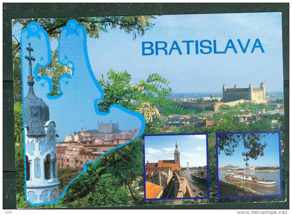 Timbre De Slovaquie De 1997 Au Dos D'une Carte De Bratislava Envoyé En France - Pb5101 - Briefe U. Dokumente