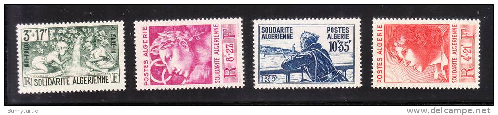 Algeria 1946 Children Athlete Repatriated Prisoner And Bay Of Algiers Mint Hinged - Neufs