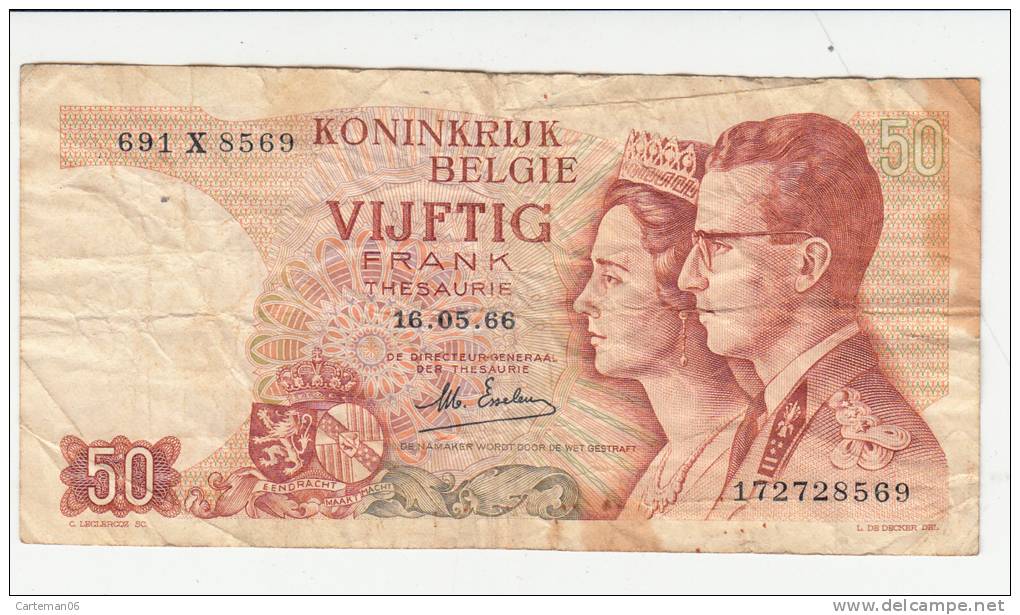 Billet - Belgique - 50 Francs - 16.05.1966 - 50 Francos