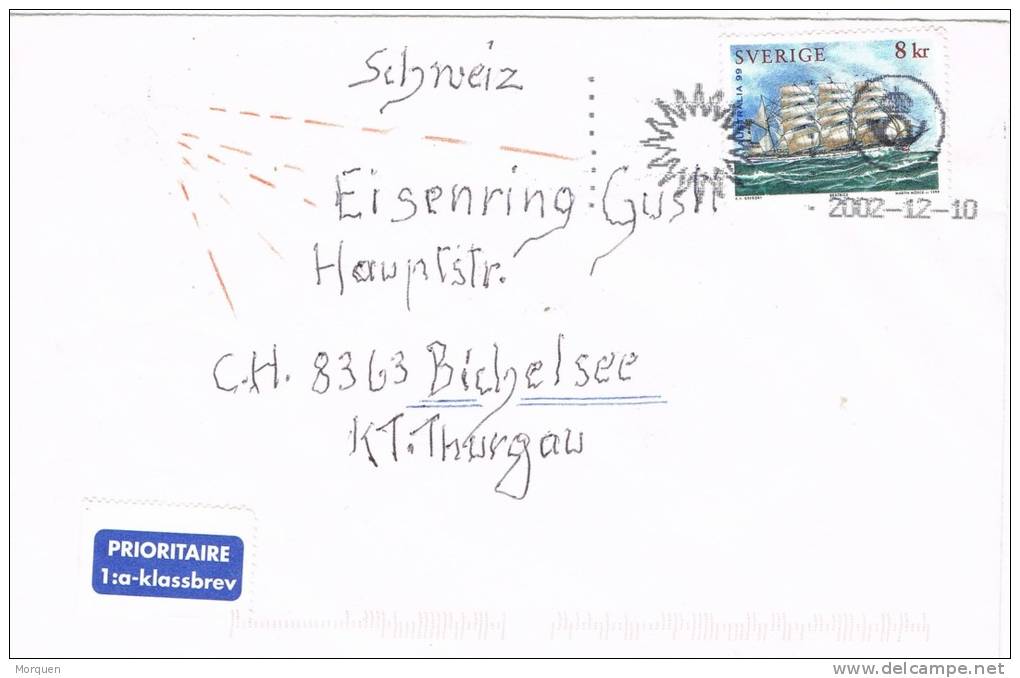 Carta AKERSBERGA (Suecia) 2010 A Suiza. Label, Cinderella - Cartas & Documentos