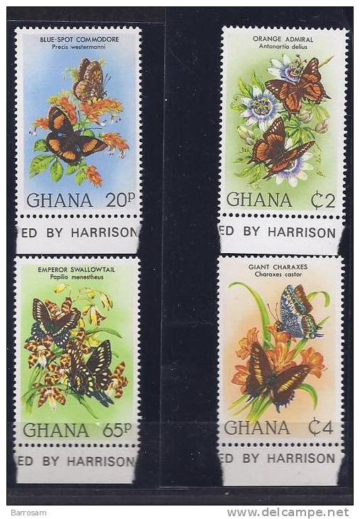 Ghana1982:BUTTERFLIES  928-31mnh** - Mariposas