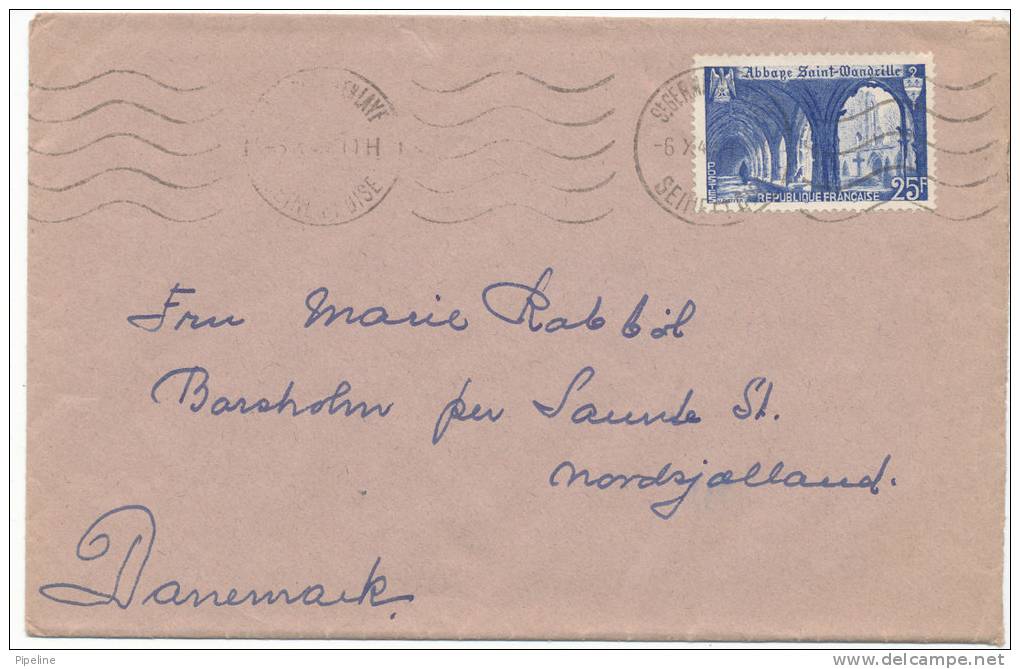 France Cover Sent To Denmark  St. Germain-En-Laye 6-10-1947 - Covers & Documents