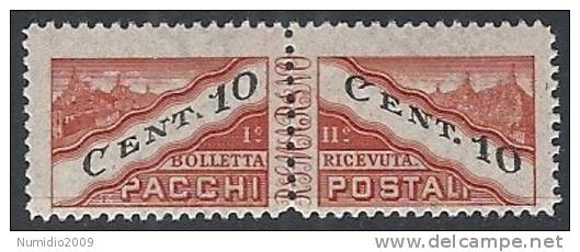 1945 SAN MARINO PACCHI POSTALI 10 CENT MH * - RR10493 - Colis Postaux