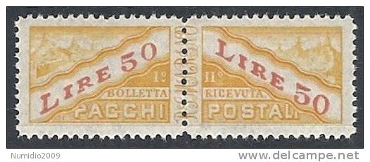 1946 SAN MARINO PACCHI POSTALI 50 LIRE SENZA FILIGRANA MH * - RR10493 - Paquetes Postales