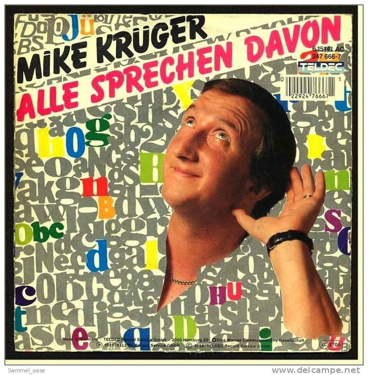 7" Single Mike Krüger - Alle Sprechen Davon / Vor Jeder Mahlzeit Eine , Von 1988 - Sonstige - Deutsche Musik