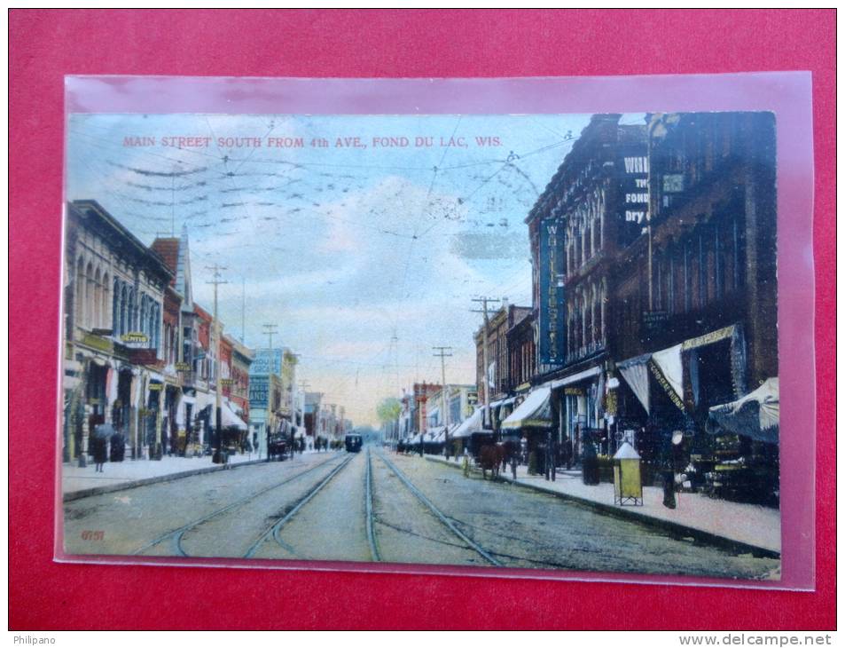 Fond Du Lac  WI---  Main Street   1910 Cancel- - - - - - --- -   --  Ref 534 - Autres & Non Classés