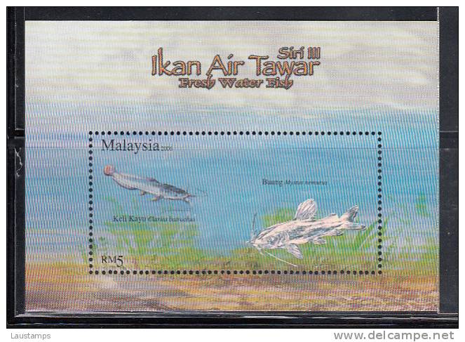 Malaysia 2006 Fresh Water Fish Hologram S/S MNH - Ologrammi